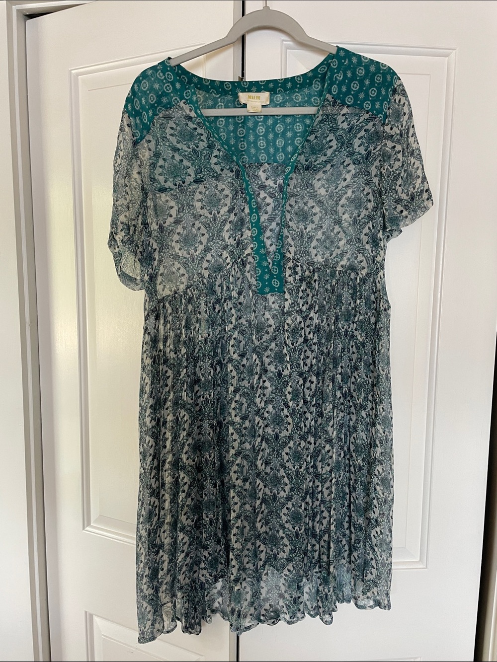 Maeve Teal Paisley Short-Sleeve Tunic
